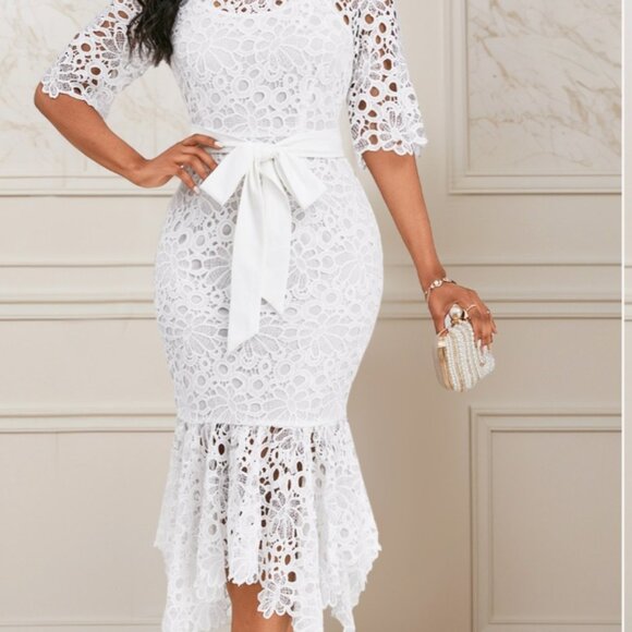 White Mermaid Bodycon Dress - Picture 1 of 1